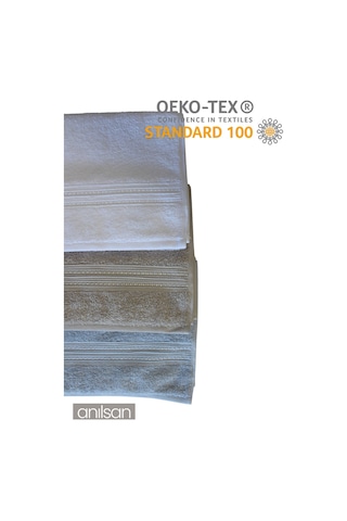 6'lı Boncuk Gri El Havlusu - 50x90 Cm, 225 Gr, %100 Pamuk, Spa Ve Otel Havlusu, Günlük Kullanıma Uygun Gri