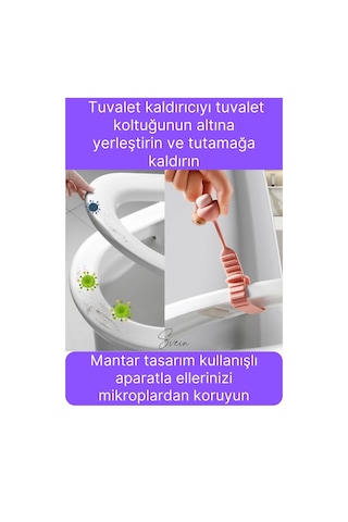 2 Adet Klozet Kapağı Kaldırma Hijyen Aparatı Tutucu Mantar Tasarım Silikon Esnek Pratik Banyo İçin Çok Renkli
