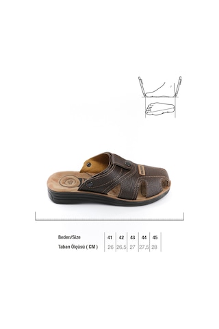 Gezer Yazlık Erkek Çıtçıtlı Ayarlanabilir Terlik-Sandalet (554653102) Kahverengi