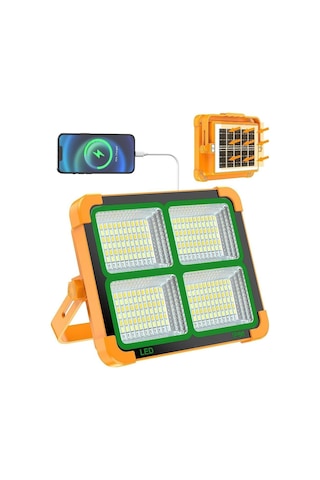 Taşınabilir Solarlı Çalışma Ve Kamp Işığı, Powerbanklı Güneş Enerjili Işıldak,fener-150w 200 Lümen 264 Ledli-kçk