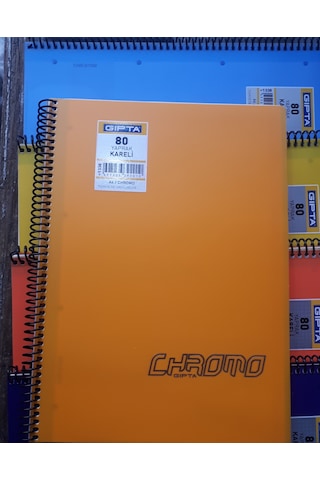 Defter Spiralli 80 Yp Kareli 5 Adet + Çizgili Defter 5 Adet 10 Adet Defter Pp Kapak Gıpta Crome Çok Renkli