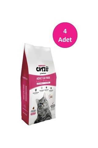 Catzo Gurme Renkli Yetişkin Kedi Maması 4 x 1 KG