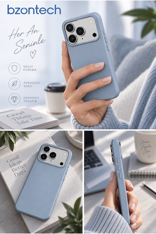 Apple iPhone 17 Pro Max / 18 Pro Max Uyumlu Kılıf Renkli Lansman İçi Kadife Yumuşak Kamera Yükseltili Silikon Koyu Bej