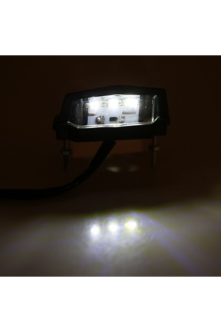 Yaozixa Motosiklet İçin Siyah Mini Led Stop Lambası - 3 Led'li, Dayanıklı Plastik Kasa, Lisans Levha Işığı, Kolay Kurulum