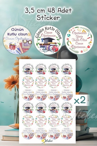 Öğretmenler Günü Sticker Seti 48 Adet