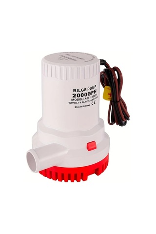 Motion003 12v 2000gpm Yüksek Akışlı Bilge Pompası Ağır Hizmet Tipi Denizaltı Pompası Tekneler Yatlar İçin Abs Bakır Amonyak Lif Beyaz Düşük Gürültü