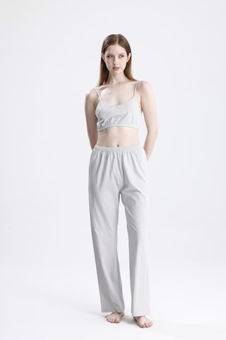 Laperissa Kadın Gri 3 Lü Ev Giyim Takımı Büstiyer, Pantolon Ve Bağlamalı Üst Gri