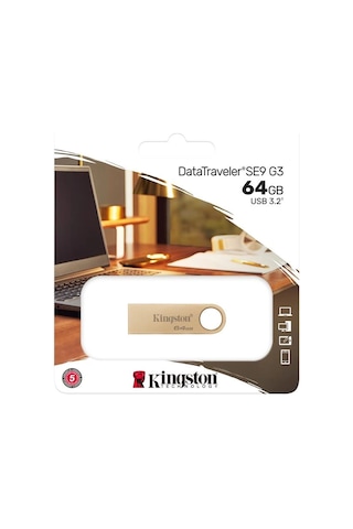 Kingston Dtse9g3-64gb 64gb 220mb-s Metal Usb 3.2 Gen 1 Datatraveler Se9 G3 Flash Bellek Kdo