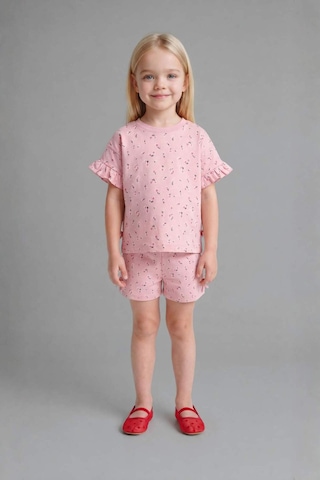 Defacto Çiçeki 2li Pembe Takım Kız Bebek H7883a526smpn666 Pembe-pn666