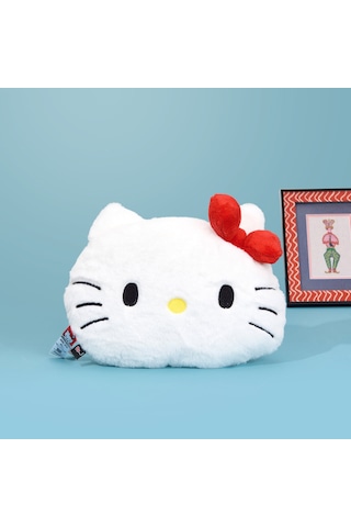 Hello Kitty Figürlü Yastık - Beyaz - 38x40 Cm