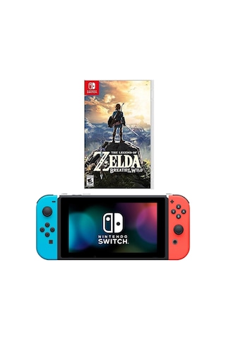 Nintendo Switch Oyun Konsolu + The Legend Of Zelda Breath Of The Wild (İthalatçı Garantili)