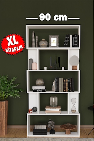 Xl 6 Raflı Kitaplık Beyaz