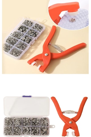 Büro Ev Atölye Takım Çantası İçin 9,5mm Saklama Kutulu Halka Kuş Gözü Pensesi Seti