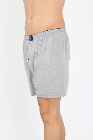 İbrahim Burak Etiler Collection Moda Çizgi Erkek Penye Boxer Gri 40091