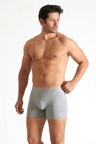 Hepsine Rakip 4 Lü Tutku İç Giyim Pamuklu Likralı Erkek Boxer 0114 Gri