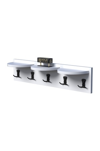 Vaveni 5'li Duvar Askılığı Beyaz 80 Cm Arz