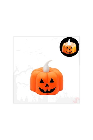 Halloween Bal Kabağı Led Mum, 5cm X 3 Adet