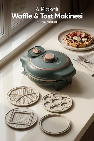 Fressi FR-TM59 1000 W Tost Ve Waffle Makinesi