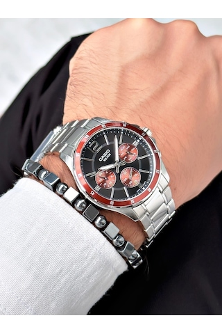 Casio Nda3182 Erkek Kol Saati Gümüş + Bileklik