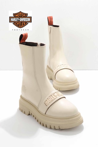 Harley Davidson Beige Hakiki Deri Kadın Bot & Bootie Hd0777054903 Beige