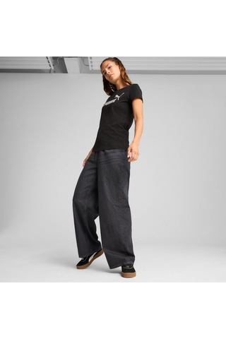 Puma Metallıc No. 1 Logo Tee Kadın Tişört Siyah Siyah