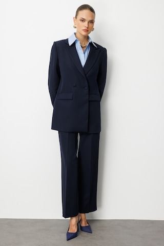 Mizalle Oversize Lacivert Kruvaze Blazer Ceket Lacivert