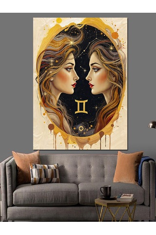 Ahşap Tablo İkizler Burcu Kadın Sembolü