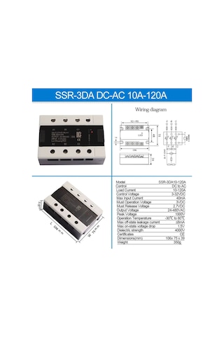 Ssr-3da40a 3-32vdc Solid 3 Fazlı Katı Hal Rölesi
