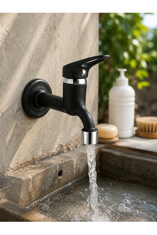 Lüx Siyah Mix Aç-kapa Bahçe Lavabo Musluğu Wc Tuvalet Uyumlu Musluk