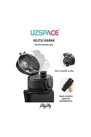 Büyük Boy 28 Cm 1000 Ml 1 Litre Tritan Su Matarası 14 Renk Softtouch 50 x 22