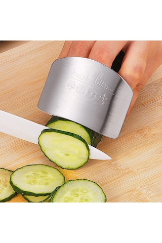 Cbtx Yaratıcı Mutfak Gerekli Gıda Sebze Kesme Paslanmaz Çelik El Parmak Koruma Koruyucusu Gümüş