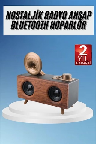 Gramafon - 654 - Radyo Bluetooth Hoparlör Nostaljik Radyo - Csmo-tex - Fm Radyo