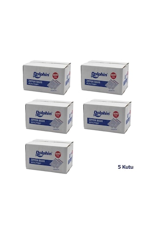 Dolphin Kilitli Şeffaf Buzdolabı Kilitli Saklama Poşeti Torba - 11x14 Cm. - 600 Adetlik 5 Kutu