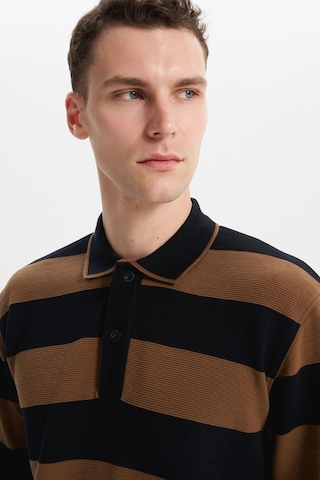 AR-MA Arma Erkek Ribanalı Regular Fit Çizgili %100 Pamuk Ringel Ottoman Kumaş Polo Yaka Düğmeli Sweatshirt K30554952602 Siyah