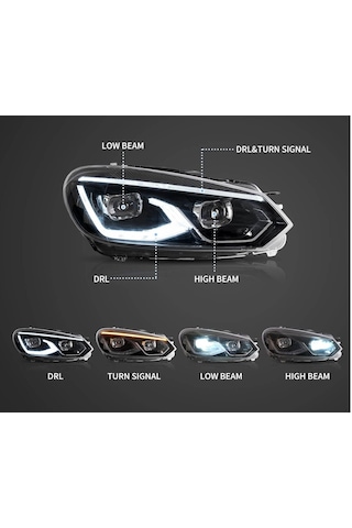 Autogp Vw Golf 6 Ön Far Lambası 8,5 Dizayn Led 2009 / 2013