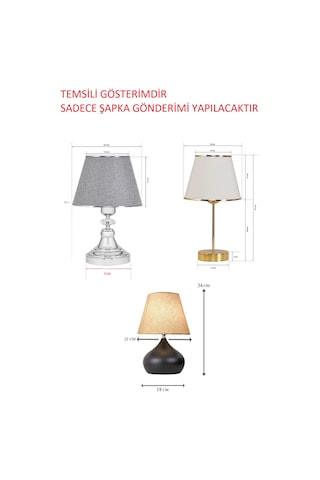 Abajur Şapkası - Yedek Şapka - Abajur Başlığı -kumaş Başlık Krom