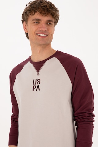U.S. Polo Assn. Erkek Bisiklet Yaka Regular Fit Bordo İnce Sweatshirt 50315420-VR177