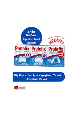 Protefix Diş Protezleri Için Yapıştırıcı Yastık 2 Üst Çene Alana 1 Alt Çene Hediye