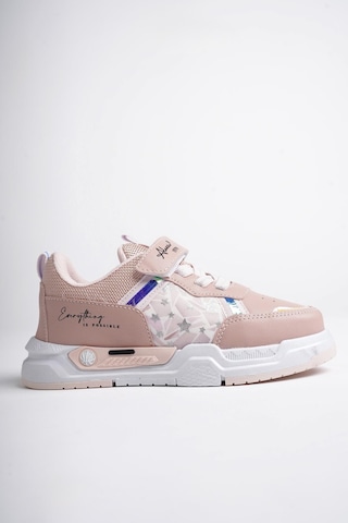 Muggo Gumball Garantili Bağcıklı Ve Cırtlı Unisex Çocuk Sneaker Spor Ayakkabı Pudra