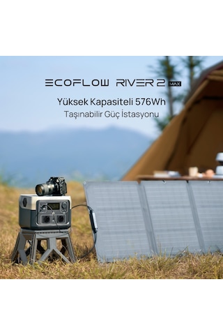 EcoFlow - RIVER 2 Max Taşınabilir Güç Kaynağı - 512Wh Kapasite, 2X500W (X-Boost 1000W) Çıkış