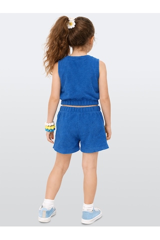 Denokids Gülen Çiçek Kız Çocuk Havlu T-shirt Ve Şort Takım Çok Renkli