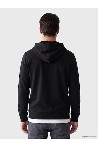 Lcwaıkıkı Classic Siyah Regular Fit Kapüşonlu Erkek Hırka