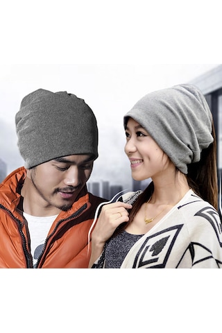 Geeksen Kollektif Kullanıma Uygun Poliester-spandeks Elastik Bere - Maske, Boyunluk Ve Bere Olarak Kullanılabilir, 56-60 Cm, Açık Gri Açık Gri