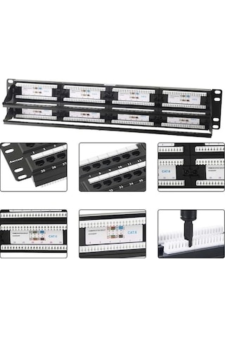 Ods 2u 48port Cat6 Utp Bakır Patch Panel Pp-ucs-2548
