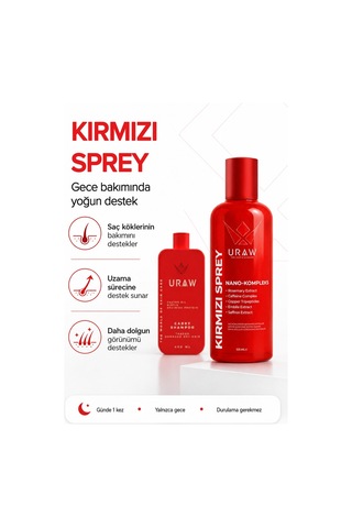 Kırmızı Saç Bakım Seti Yoğun Uzama Ve Bakım
