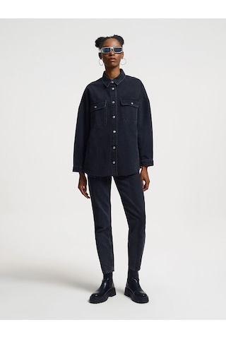 Comfort Fit Kadın Gömlek U.kol Denim