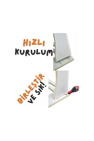 Ahşap Çocuk Öğrenme Kulesi Montessori Mutfak Aktivite Kulesi Beyaz