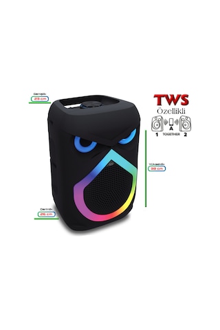 Auris Kln140 25w 8 İnç Mikrofonlu Rgb Bluetooth Hoparlör