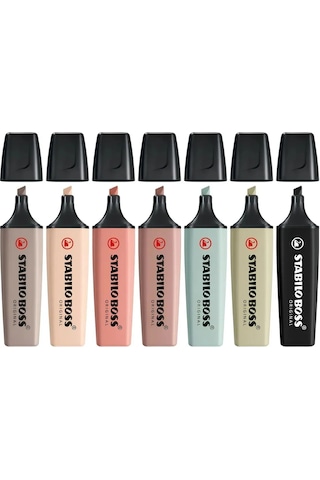 Stabilo Boss Nature Colors 7 Renk 2024 Yeni Doğal Renkler Serisi Çok Renkli