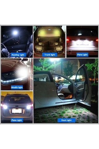 2 Adet Beyaz Renk T10 Dipsiz Led Ampul Park Ampulü Gündüz Farı Yü N11.312